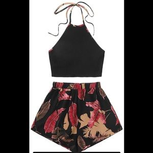 2 Piece Set Halter Top and Shorts